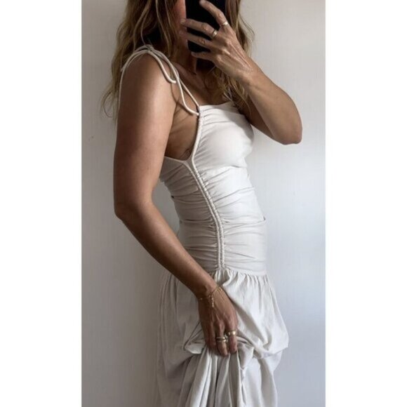 FREE PEOPLE Liza Drop-Waist Midi in Barnacle Island Size Small NWT - Picture 2 of 16